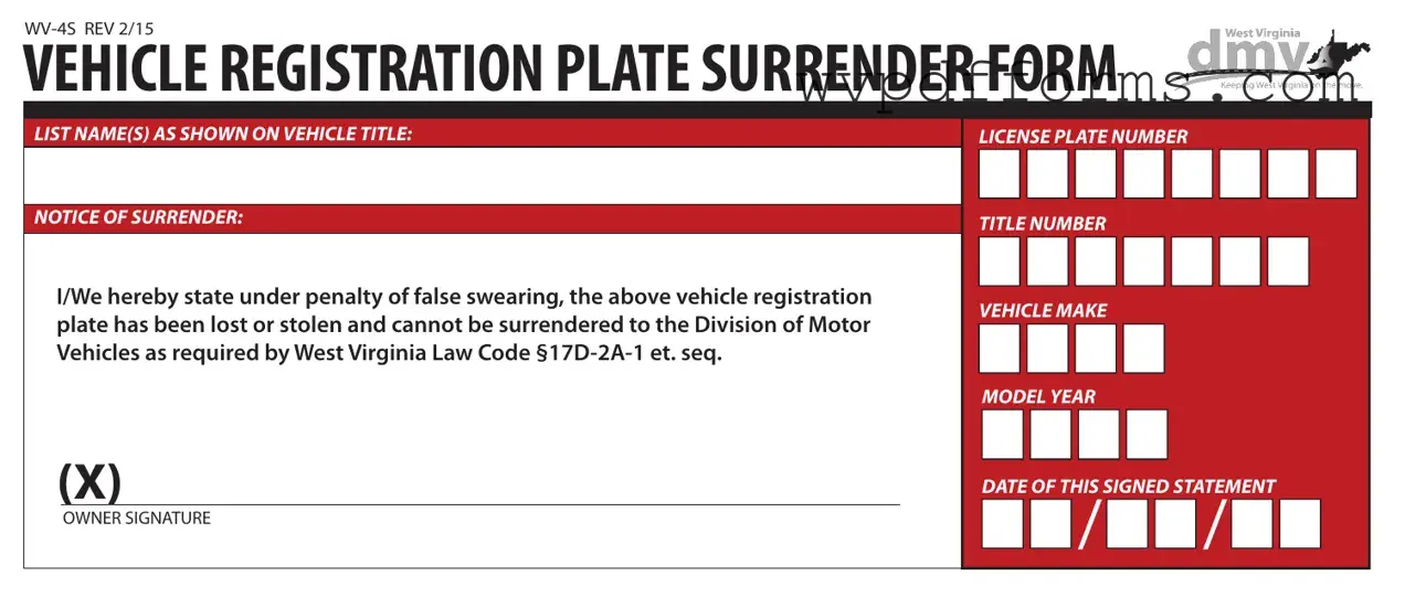 Free License Plate Surrender Wv Template