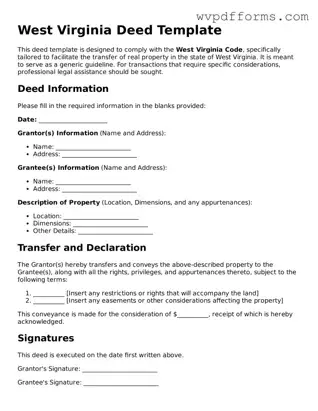 West Virginia Deed Template