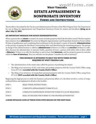 Free West Virginia Estate Template