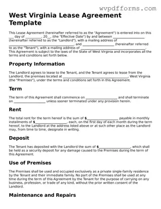 West Virginia Lease Agreement Template