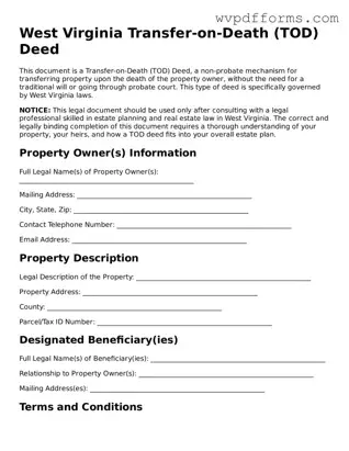 West Virginia Transfer-on-Death Deed Template