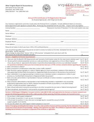 Free Wv Cpa Renewal Template