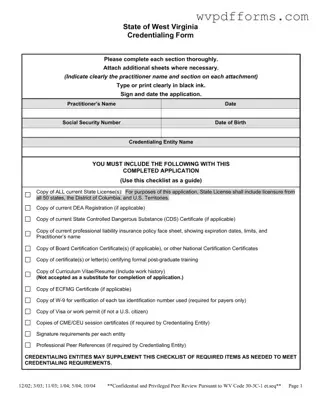 Free Wv Credentialing Template