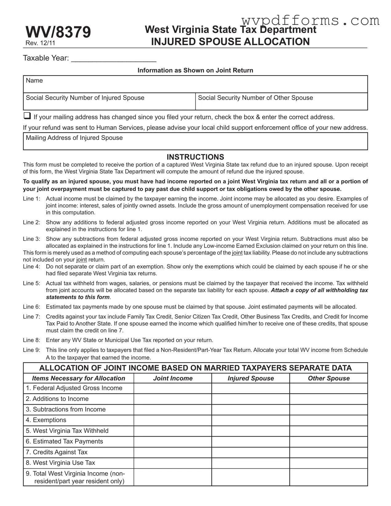 Free Wv 8379 Template